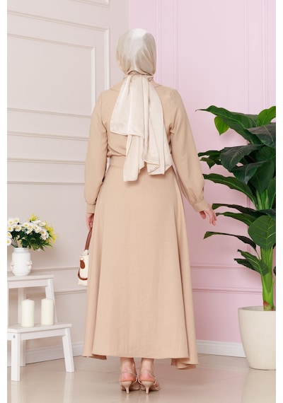 Sevitli Cepkenli Etekli İkili Takım-camel-4756
