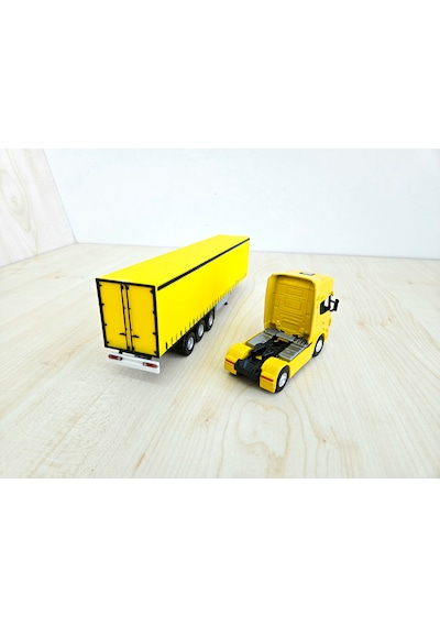 1/64 Ölçek Sarı Scanıa R730 Tır Maketi 25 Cm Boy