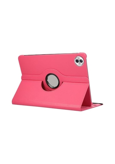 Honor Pad 10 12.1 Inç Kılıf Koruyucu 360 Dönebilen Standlı Pu Deri Tablet Ön Arka Kapak Pembe