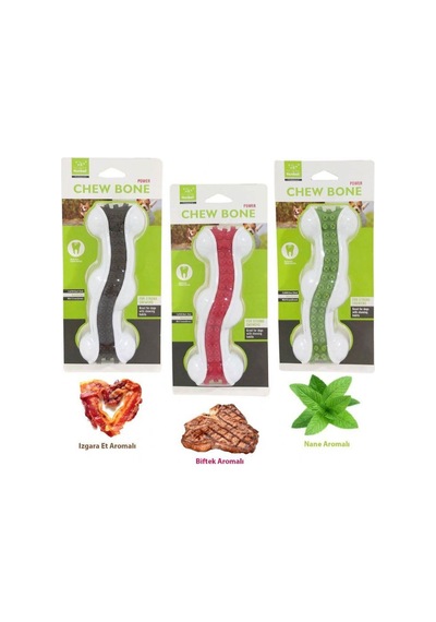 Nunbell 10 CM S Boy Aromalı Dolgulu Kemik Köpek Oyuncağı Çok Renkli