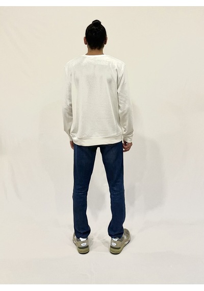 Erkek Bisiklet Yaka Rahat Kalıp 3 İplik Kalın Orta Brooklyn Nakışlı Sweatshirt Spr24sw34 Ecru