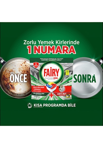 Fairy Platinum Plus Limon Kokulu 22 Yıkama Bulaşık Makinesi Deterjanı Tableti - Kapsülü
