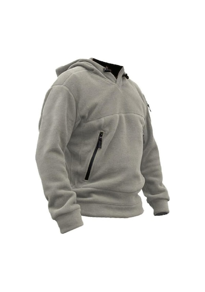 Genius Store Store Erkek Polar Outdoor Kapşonlu Kombat Tactical Cepli Polar Gri