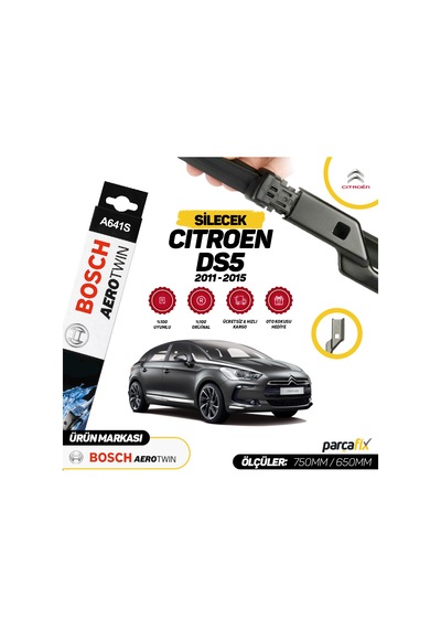 Citroen Ds5 Bosch Aerotwin A641S Silecek Seti 2011-2015