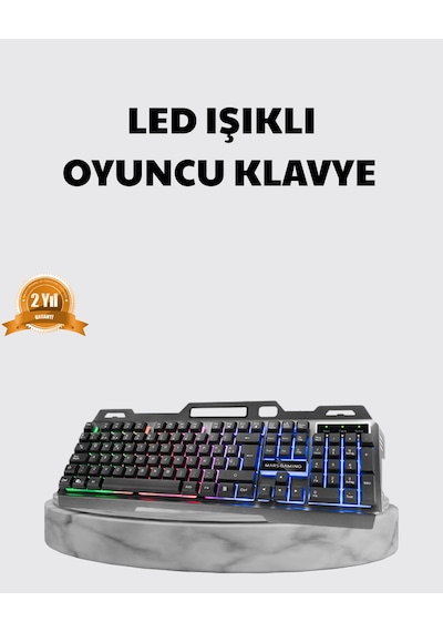 Profesyonel Oyuncu Klavye Mouse Seti Rgb Işıklı, Türkçe Q, Dpı Ayarlı, Dayanıklı Gövde Diğer