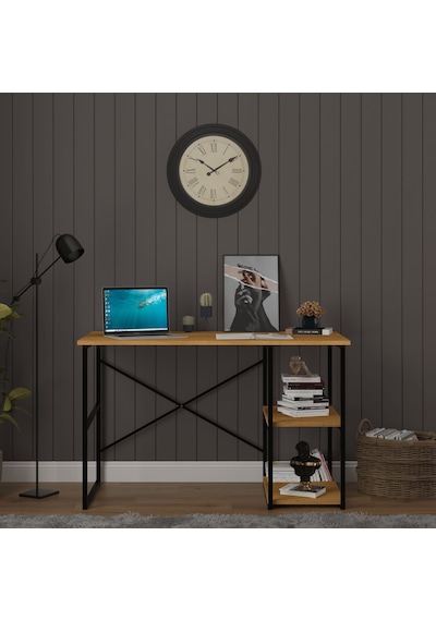 Asra Trend Raflı Metal Çalışma Masası METALÇM01 %100 MDF Bilgisayar Masası Petra