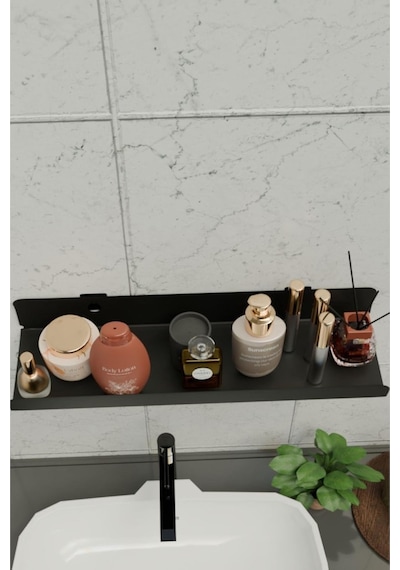 Risingmaber 3m Ultra Güçlü Yapışkanlı Siyah Çok Amaçlı Organizer Raf, Banyo Askısı Ve Banyo Rafı Mt95sd Diğer