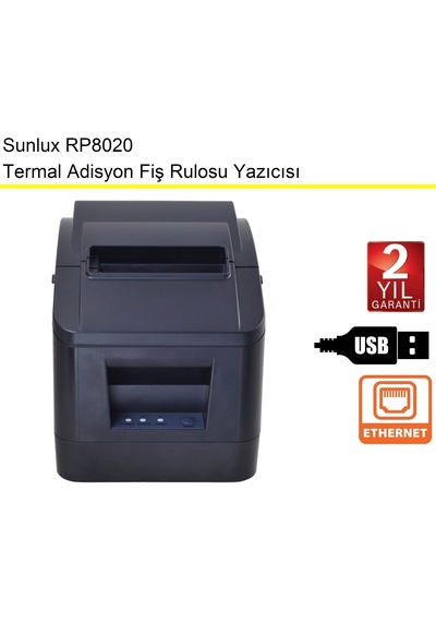Sunlux Rp8020 Adisyon Rulo Fiş Yazıcısı Kağıt Genişiliği:80 Mm