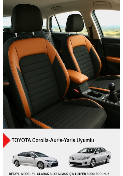 Mocha Taytüyü Oto Koltuk Kılıfı Toyota Corolla-auris-yaris Uyumlu Taba