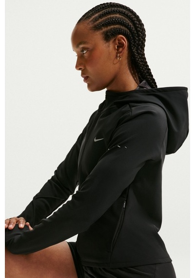 Nike Swift Therma Fit Fitted Womens Jacket Kapüşonlu Reflektörlü Su İtici Kadın Koşu Ceketi Siyah