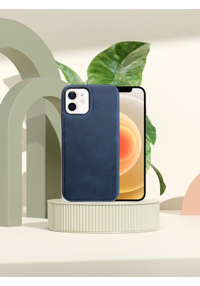 Juno Apple Uyumlu iPhone 11 Hakiki Deri Koruyucu Kılıf Lacivert