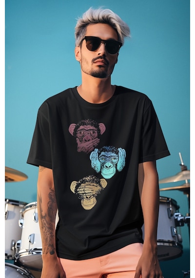 Stil X Yeni Sezon Oversıze Erkek T-shırt, Sizi Anlatan Tasarımlar Siyah-3