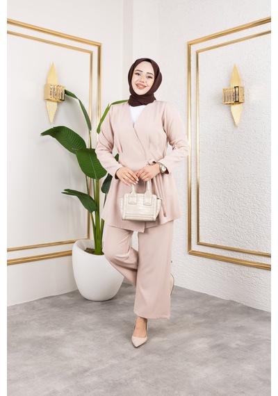 Unika Boutique Kadın İkili Tesettür Takım Bejj