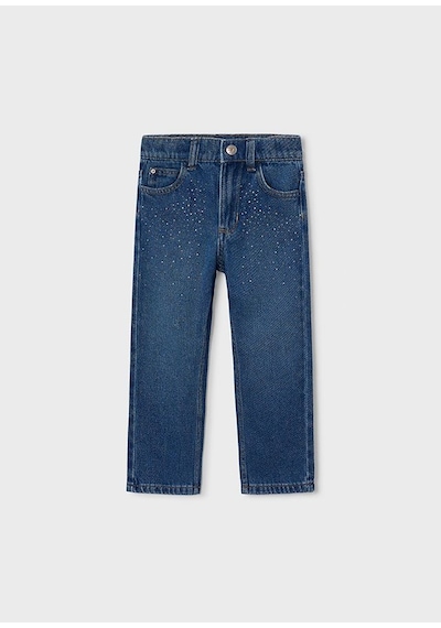 Mayoral Kız Çocuk Taşlı Denim Pantolon Mavi 4520