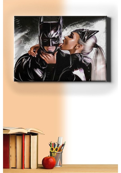 Webstyle Sayılarla Boyama Seti Kasnaklı Batman Ve Kedi Kadın 50 X 65 Cm