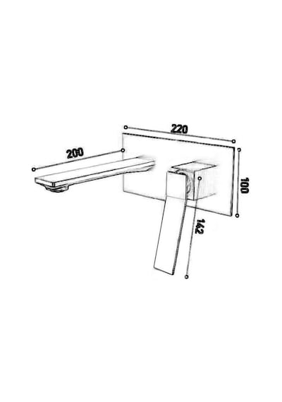 Fj-a3002 Fırçalanmış Altın Ankastre Lavabo Bataryası Altın