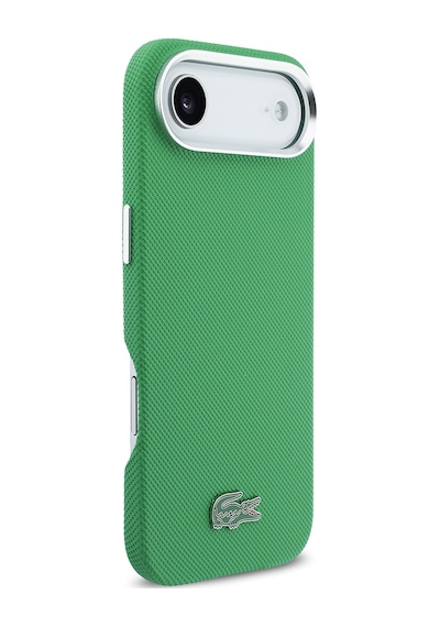 Apple iPhone 17 Air Kılıf Lacoste Lisanslı M-safe Uyumlu Pvc Pike Desenli İkonik Timsah Logolu Kapak Yeşil