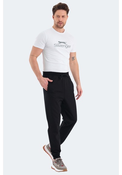 Slazenger Navdeep 2 Li Set Erkek Cepli Dar Paça Siyah - Koyu Gri Eşofman Altı Siyah - Koyu Gri