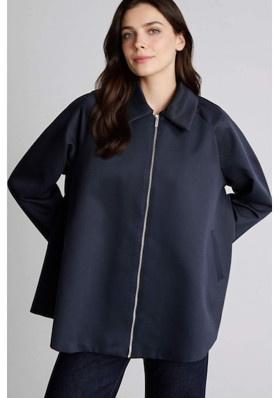 Defacto Loose Fıt Gabardin Trençkot H2391ax26spnv253 Lacivert-nv253