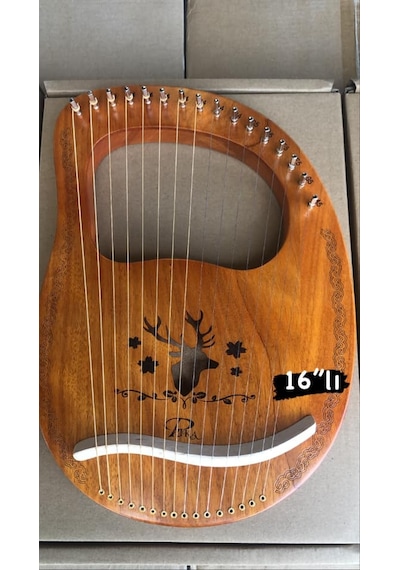 Puka Pk-16 16 Telli Maun Ağacı Mini Lir-Kılıf-Pena-Akort Alyanı Puka Pk-16 16 Telli Maun Ağacı Mini Lir-Kılıf-Pena-Akort Alyanı
