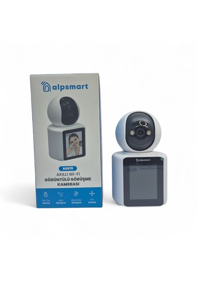Alpsmart As670 Akıllı Wifi Güvenlik Kamerası Kendinden Ekranlı...