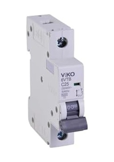 6vtb-1c25 Otomatik Sigorta 6ka C Tipi 1 Kutup 25a