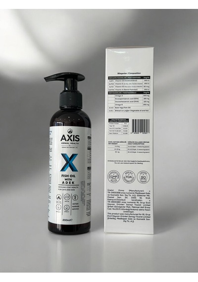 Fish Oil With Adek 200 Ml Kedi Ve Köpekler İçin Omega 3-6 İçeren Balık Yağı Takviyesi
