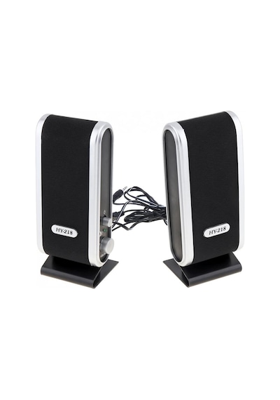 Powermaster Hy-218 İnce Tasarım 2.0 Siyah 1+1 Usb Speaker 9533