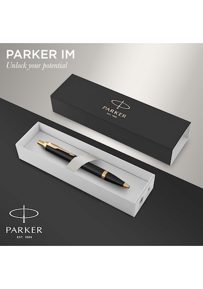 Parker Im Lake Siyah Altın Tasarımlı Tükenmez Kalem, Orta Kalınlı Çok Renkli