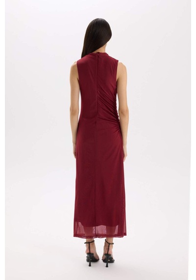 DeFacto Bodycon Vücudu Saran Yarım Balıkçı Yaka Basic Düz Tül Kolsuz Maxi Elbise C3519AX24AUBR248 Bordo DeFacto Bodycon Vücudu Saran Yarım Balıkçı Yaka Basic Düz Tül Kolsuz Maxi Elbise C3519AX24AUBR248 Bordo