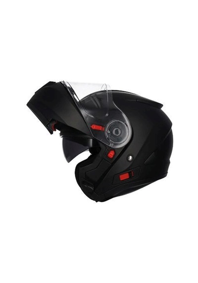 Shiro Flip Up 4125 SH 508sv Tırıton Monoclour SolidMat Sun Vizor (Güneş Gözlüklü) Motosiklet Kaskı Mat Black