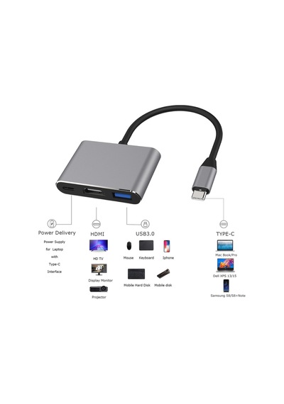 Fxn-31 Samsung Uyumlu Dex 3in1 Type-c Usb Hdmı Çevirici