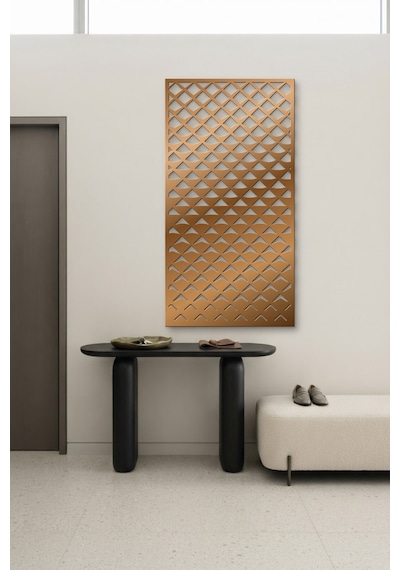 Pul Dekoratif Panel Metal Duvar Tablosu - Duvar Sanatı - Duvar Dekoru - Bronz