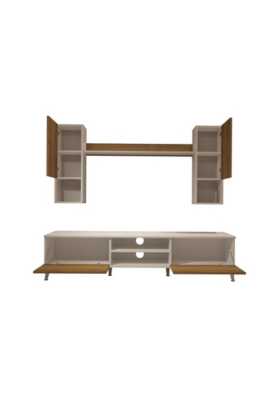 Decoraktiv Eko 5da Mdf Dvd Silver Tv Ünitesi Tv Sehpası - Beyaz Pera Beyaz - Meşe