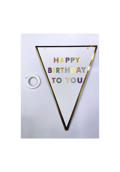 Happy Birthday To You Flama Bayrak Süs - Doğum Günü Flaması - Pakette 10 Adet 0 - 99