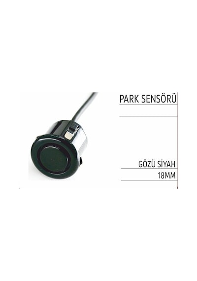 Yedek Park Sensörü Gözü 1 Adet- 18.5mm Siyah Ara Jaklı Model Uyumlu