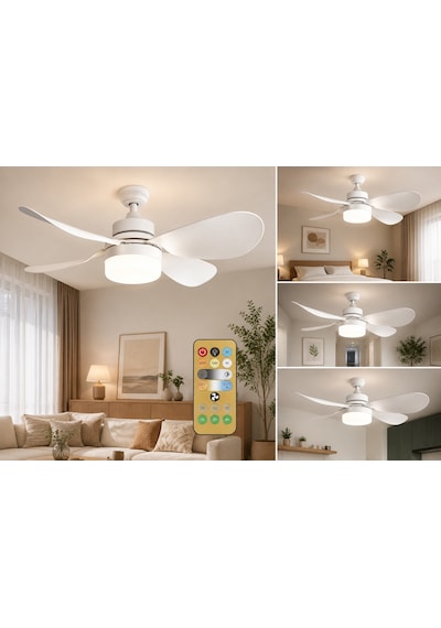Kumandalı Tavan Vantilatörü 40w E27 Duylu Led Işıklı Sessiz Tavan Fanı 3 Kademeli Ayarlanabilir Hız