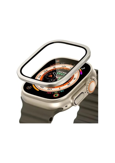 Wearfitpro Apple Uyumlu Watch  Ekran Koruyucu 49mm Ultra 2-3 Temperli Akıllı Saat Camı Çizilmez Çelik Çerçeveli