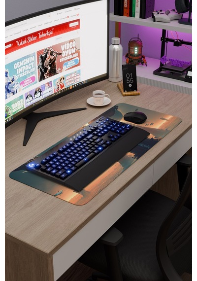 Yıldız Galaksi Kaymaz Dikişli Kauçuk Oyuncu Mousepad V1 - 70x30 Xl Gaming Mouse Pad Fare Altlığı
