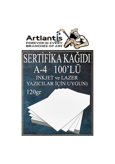 A4 Sertifika Kağıdı Kalın 100 Adet Gramajlı Fotokopi Kağıdı 120 Gr Tüm Yazıcılara Uyumlu 21x29.7 Cm Kalın Baskı Kağıdı