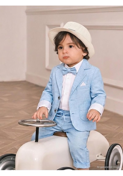 Concept Kids Concept Papyonlu Ceketli 4'lü 6-18 Ay Takım - Mavi
