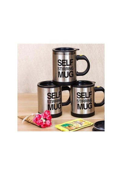 Self Mug Mikser Pilli Kupa Kendi Kendini Karıştıran Kahve Siyah