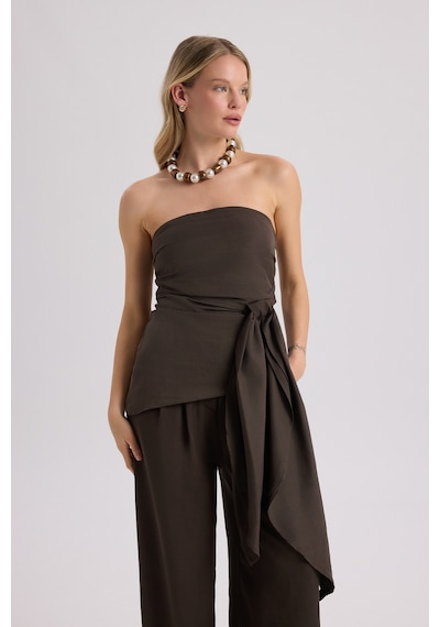 Mai Collection Mai Studios Co. Mila Kahve Bluz Pantolon Takım Kahve