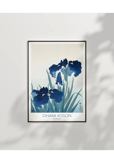 Çerçevesiz Poster Ohara Koson Süsen Çiçekleri 2