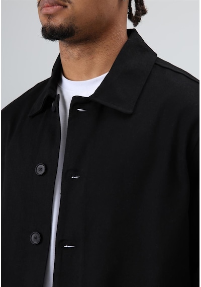 Vamos Boxy Fit Gabardin Ceket Siyah