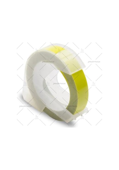 3D Kabartma Yapışkanlı MOTEX-DYMO Şerit Etiketi (FOSFORLU SARI)
