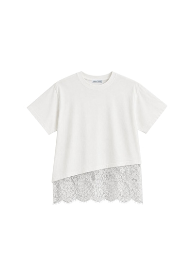 Vadon 1005 Kadın Pamuklu Regular Fit Bisiklet Yaka Asimetrik Kesim Dantel Detaylı Yumuşak Dokulu T-shirt Beyaz Vadon 1005 Kadın Pamuklu Regular Fit Bisiklet Yaka Asimetrik Kesim Dantel Detaylı Yumuşak Dokulu T-shirt Beyaz