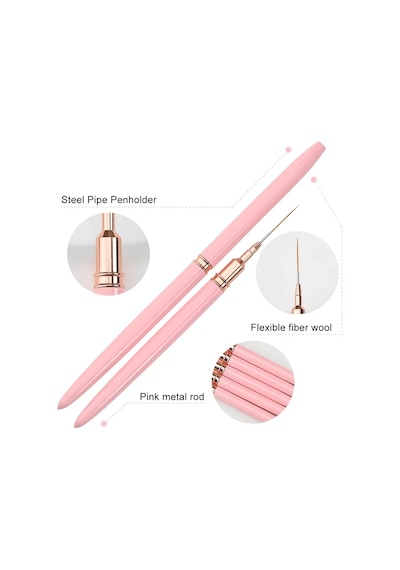 Lulaa Nail Art Liner Fırçalar Boyama Detay Tırnak Fırçaları Nail Art Süsleyen Black