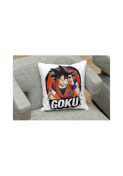 Dragon Ball - Goku Desenlı Kare Yastık Kılıfı Çok Renklı