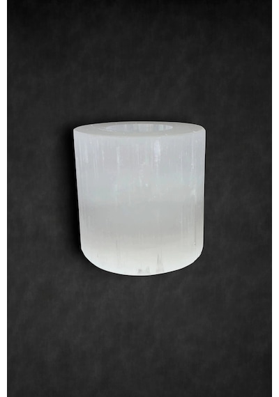 Beyaz Selenit Mumluk 8 Cm Tealight Mumluk